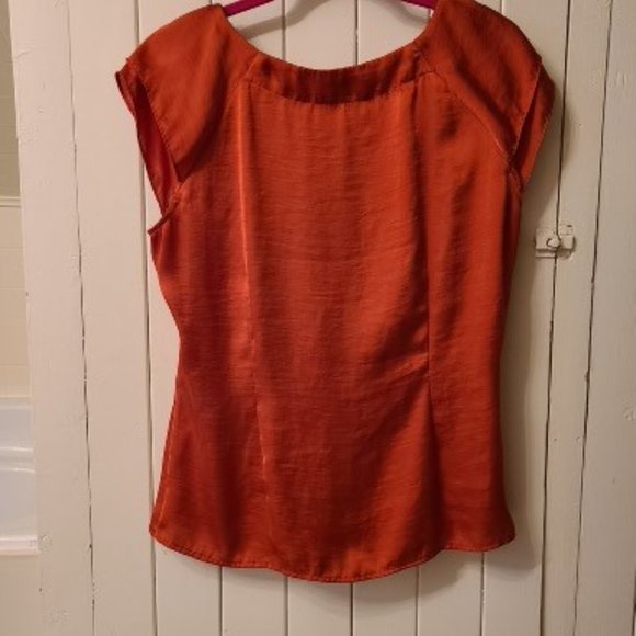 Dress Barn, capped sleeve, satiny blouse. Large - Picture 3 of 4